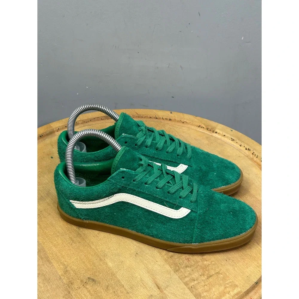 Vans Sneakers Womens 6 Green Old Skool Low Pro Hairy Suede Gum Sole VN000D0E17P